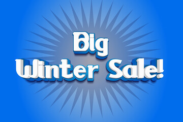 winter Big sale 3d text effect vector