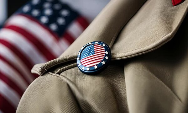 USA flag patch on a jacket.