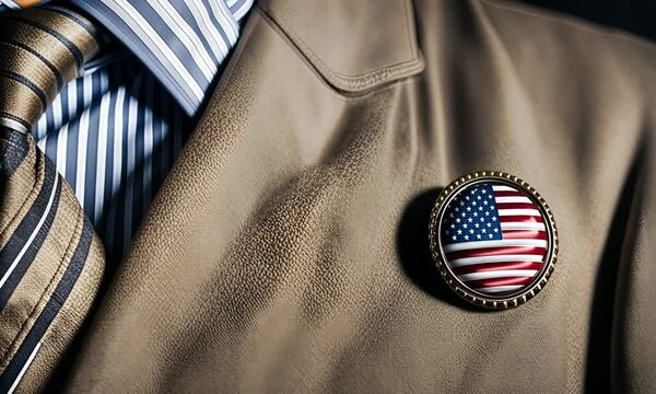 USA flag patch on a jacket.