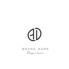 Initial Letter AD Logo Design. AD Logo template. Creative And Modern AD logo.