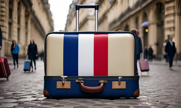 Flag with the flag of France.