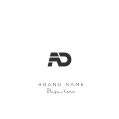Initial Letter AD Logo Design. AD Logo template. Creative And Modern AD logo.