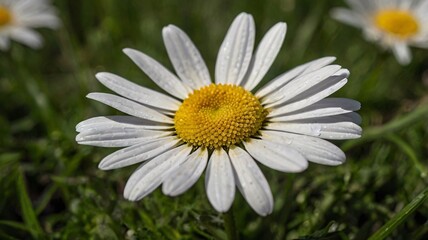 Obraz premium White Daisy with Yellow Center.