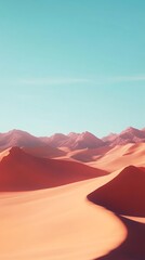 Naklejka premium Desert Landscape with Mountains and Blue Sky