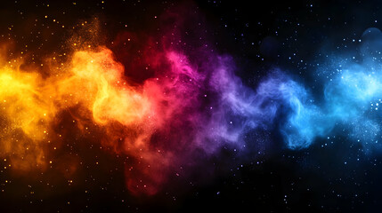 Naklejka premium Abstract Background - Colorful Nebula Clouds, Cosmic Dust, and Stars