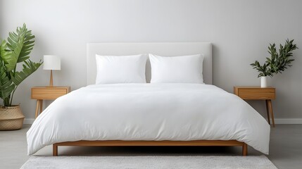 Cozy Minimalist Bedroom with Soft Textures and Ambient Lighting