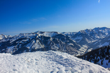 winter mountains landscape sky forest snow alps ski holiday