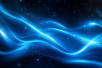 Glowing Light Streaks and Northern Lights. AI generated illustration.