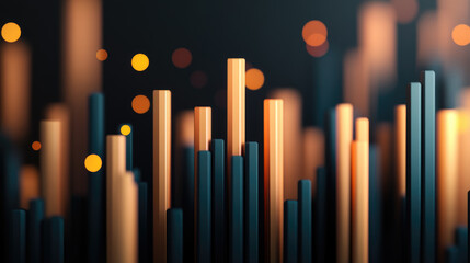 Obraz premium Abstract financial landscape, glowing graphs, data points, digital space, artistic visualization, dynamic business trends analysis
