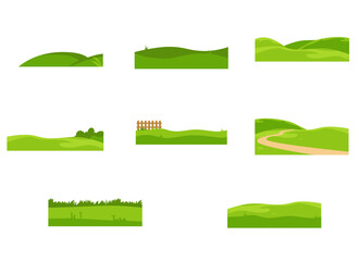 Obraz premium Green Field Landscape SET