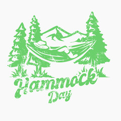 hammock forest illustration hand drawing