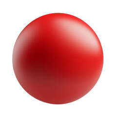 red sphere ball 3d render icon isolated on transparent background cutout