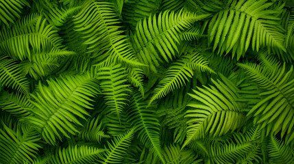 Lush Green Fern Fronds, Leaves, Nature, Plant, Pattern, Texture