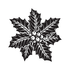 Holly Berry Icon. Black Christmas Berry Icon.