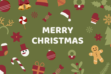 Fototapeta premium Merry Christmas and Happy New Year design for banner, card, cover, poster, advertising, wallpaper.