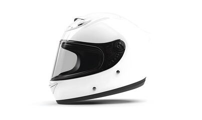 White motorcycle helmet with glass mockup