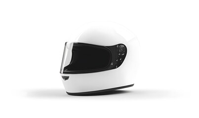 Fototapeta premium White motorcycle helmet with glass mockup