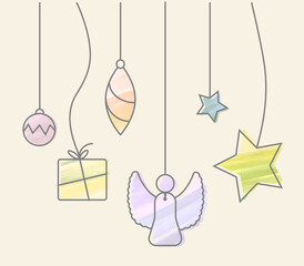 Christmas Decorations - vector elements isolated