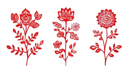 Elegant red floral designs showcasing intricate details and beauty.