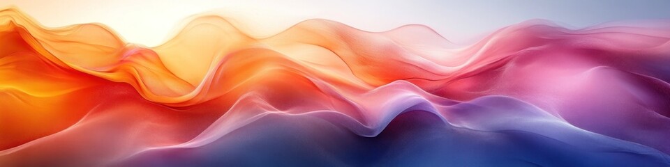 Obraz premium Abstract waves of color blending in soft gradients.