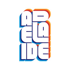 Adelaide Typography poster. T-shirt fashion Design. Template for poster, print, banner, flyer
