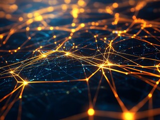 Abstract representation of interconnected networks with glowing nodes and lines.