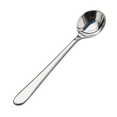 Shiny Stainless Steel Soup Spoon Isolated on White Background
