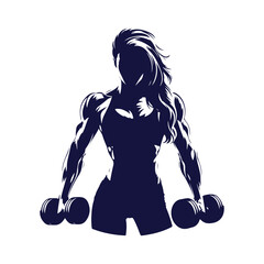 Women Gym and Fitness Silhouette Illustration Vector Design 