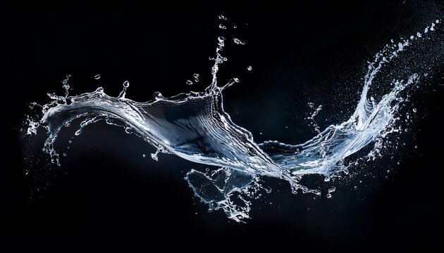 splash of water on blank black background