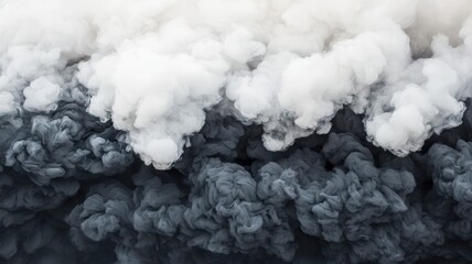 A dynamic interplay of dark and light smoke clouds, creating a moody atmospheric effect.