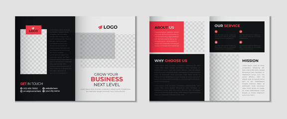 Professional Corporate Bifold Brochure Template Design