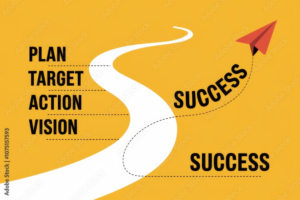 Poster the path to success requires planning targeting action and vision.