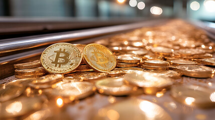 Golden euro coins illuminate the night city, symbolizing financial prosperity and investment opportunities