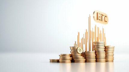 Golden euro coins illuminate the night city, symbolizing financial prosperity and investment opportunities