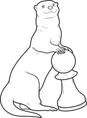 Otter Chess piece Pawn Chess Animal Vector Graphic Art Illustration