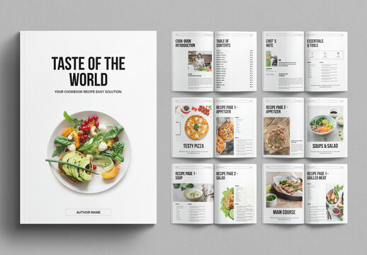 Cookbook Template Brochure Design Layout