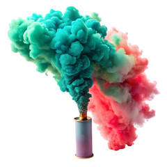 Colourfull smoke explosion isolated on white background