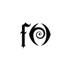 FO monogram logo design letter text name symbol monochrome logotype alphabet character simple logo