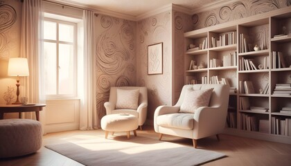 Photo interior modern design room 3d illustration
