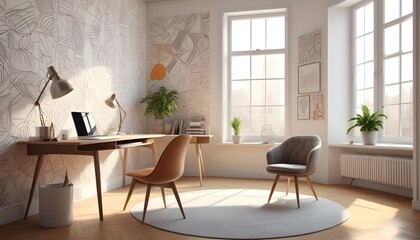 Photo interior modern design room 3d illustration