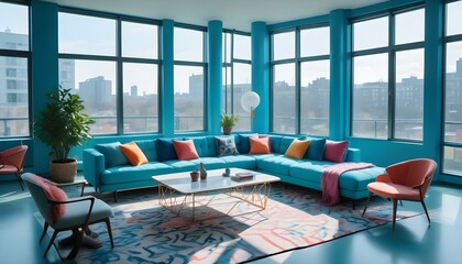 Photo interior modern design room 3d illustration