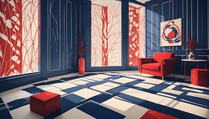 Photo interior modern design room 3d illustration