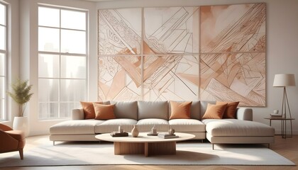 Photo interior modern design room 3d illustration