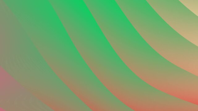 A vibrant, abstract background with curved, gradient lines in shades of green, pink, and orange.