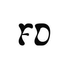 FO monogram logo design letter text name symbol monochrome logotype alphabet character simple logo