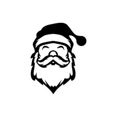 Santa Claus silhouette vector illustration. Santa Claus black icon on white background.
