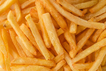 Crispy French Fries with Ketchup, Golden and Tasty Fast Food Snack, Salted and Crunchy Potato Chips