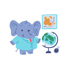 Cute elephant, geography teacher.