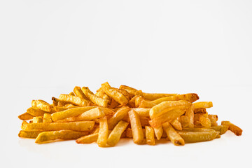 Crispy French Fries with Ketchup, Golden and Tasty Fast Food Snack, Salted and Crunchy Potato Chips