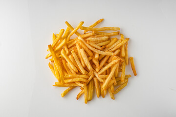 Crispy French Fries with Ketchup, Golden and Tasty Fast Food Snack, Salted and Crunchy Potato Chips